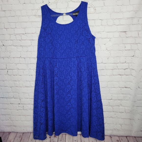 Lane Bryant | Dresses | Lane Bryant Royal Blue Sleeveless Lace Floral Dress  Sz 6 Nwt | Poshmark